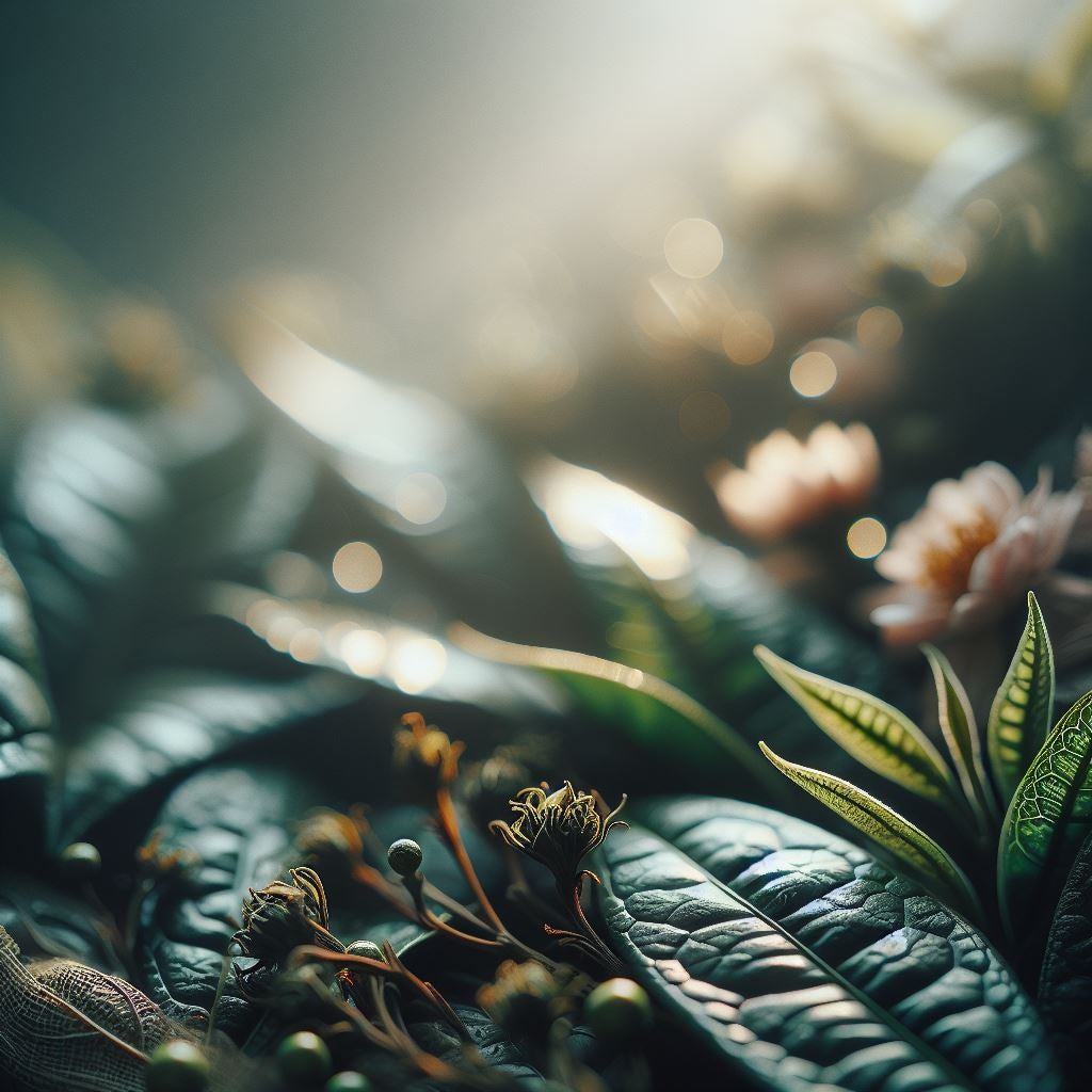 Feuilles de thé fraîches dans leur environnement naturel