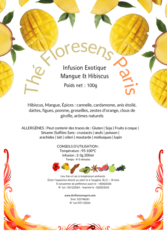 Infusion Exotique Mangue & Hibiscus - Thé Floresens Paris