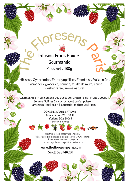 Infusion Fruits Rouges Gourmande - Thé Floresens Paris