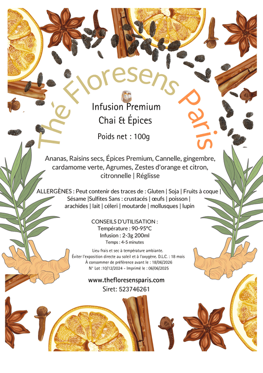Infusion Premium Chai & Épices - Thé Floresens Paris