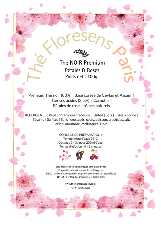 Thé Noir Premium Pétales de Rose - Thé Floresens Paris