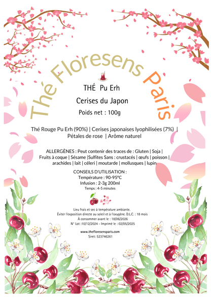 Thé Pu Erh Cerise Japon - Thé Floresens Paris